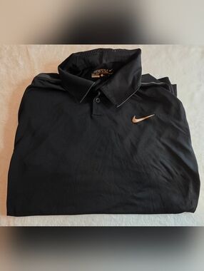 Nike Golf Dri-Fit Polo Shirt Black Mens Large Sugar Lake Lodge Logo Athletic